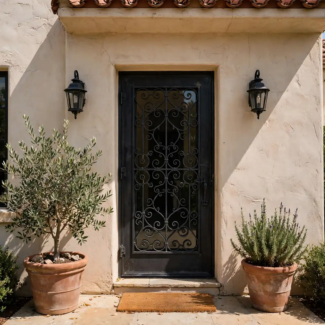 Design 5 Wrought Iron Scroll Entry Door