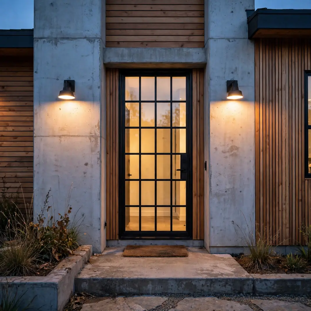 Design 6 Black Steel Grid Glass Door