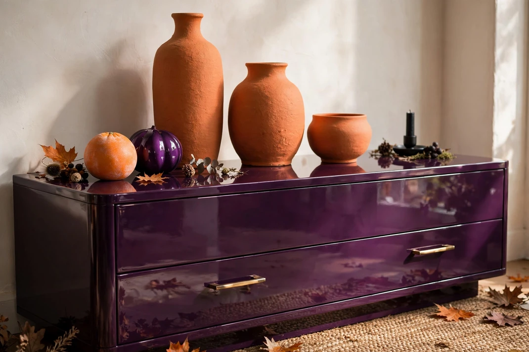 Design 6 Gloss Grape Lacquer Against Matte Clay