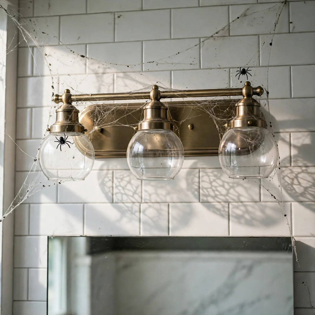 Design 7 Drape Cobwebs Over The Light Fixture