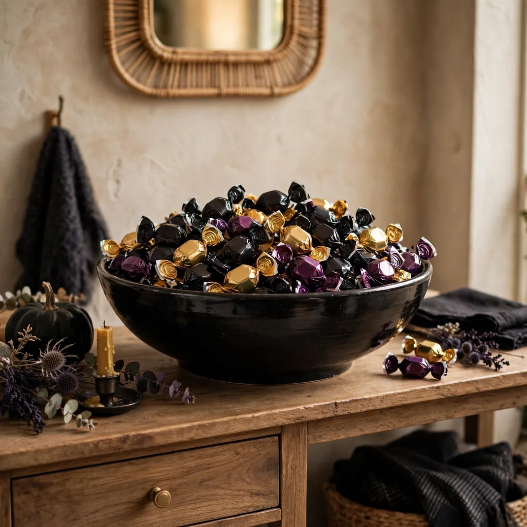 Design 7 Fill A Bowl With Black And Gold Candy