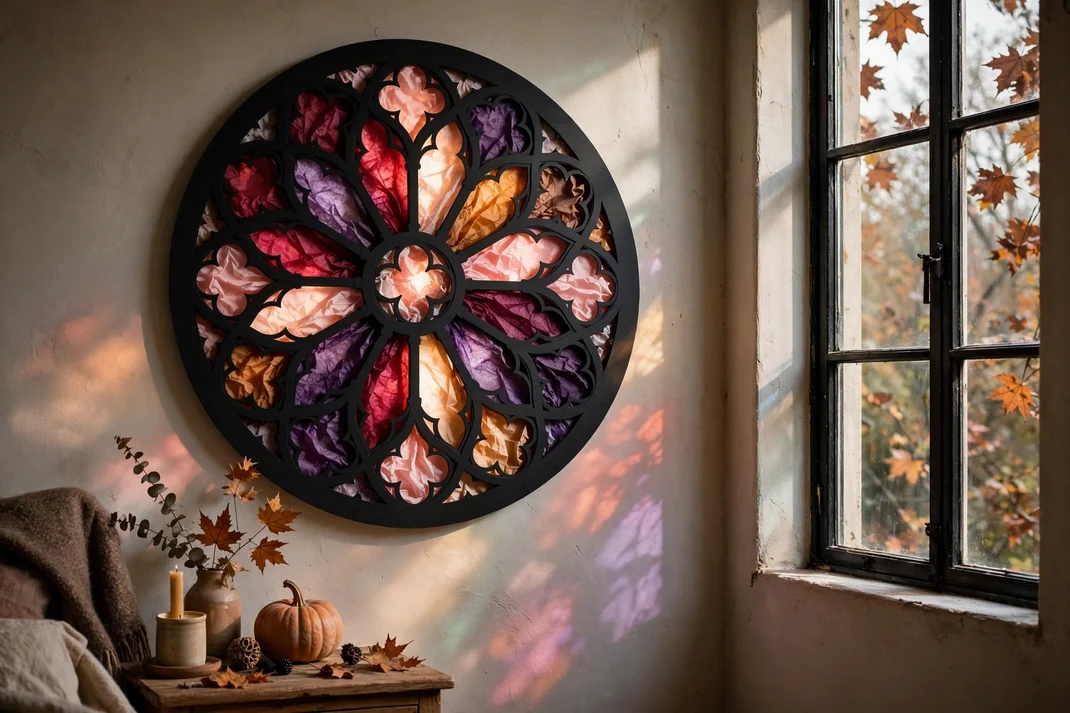 Design 7 Glow A Tissue Paper Gothic Rose Window