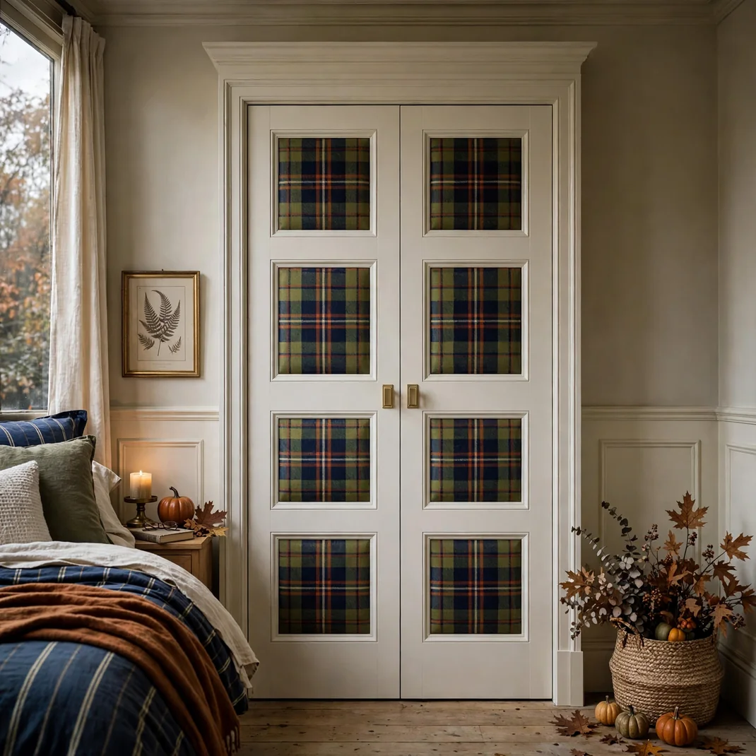 Design 7 Inset Closet Doors With Removable Tartan