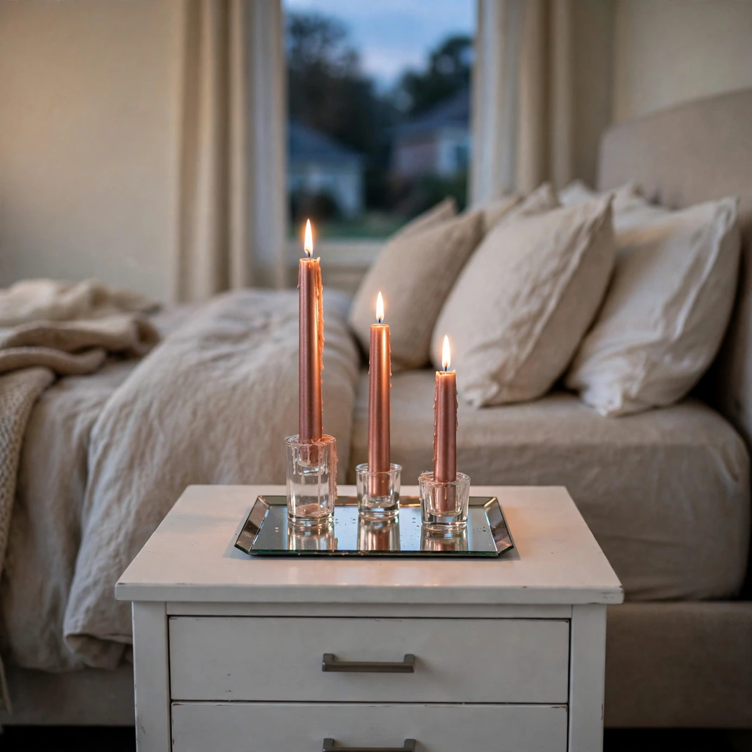 Design 7 Rose Gold Taper Candles