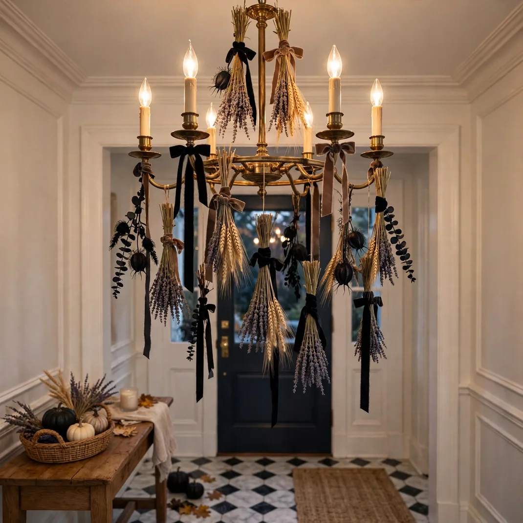 Design 8 Hang Dried Florals From The Chandelier