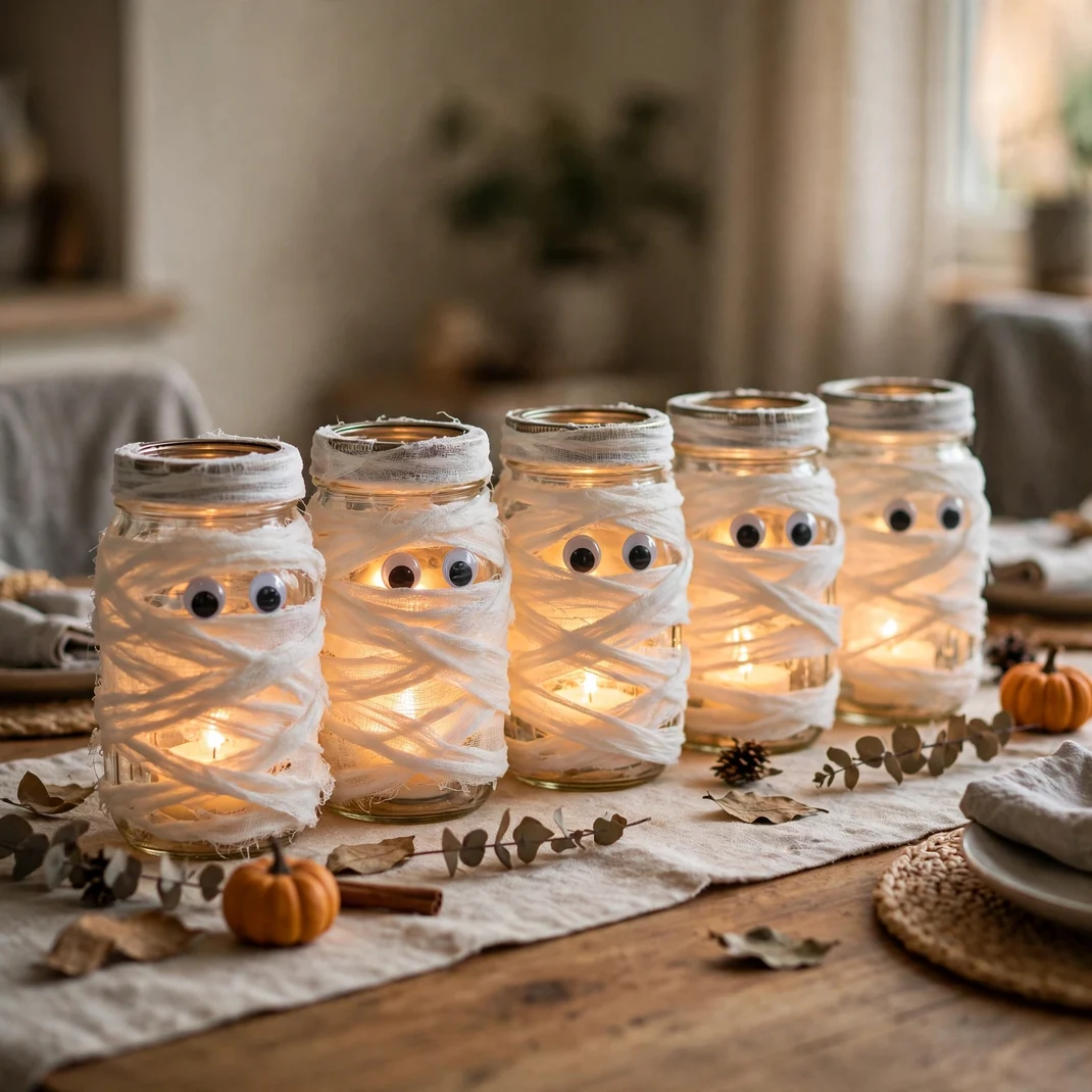 Design 8 Wrap Mason Jars As Mummy Lanterns