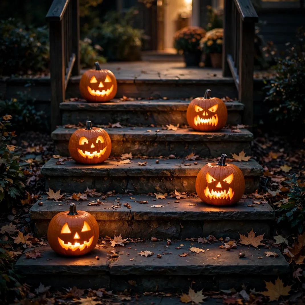 Design 9 Create A Pumpkin Lit Stairway
