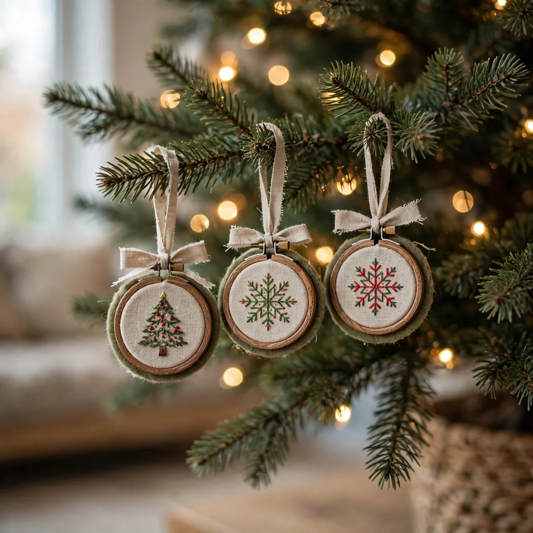 Design 9 Embroidered Hoop Ornaments