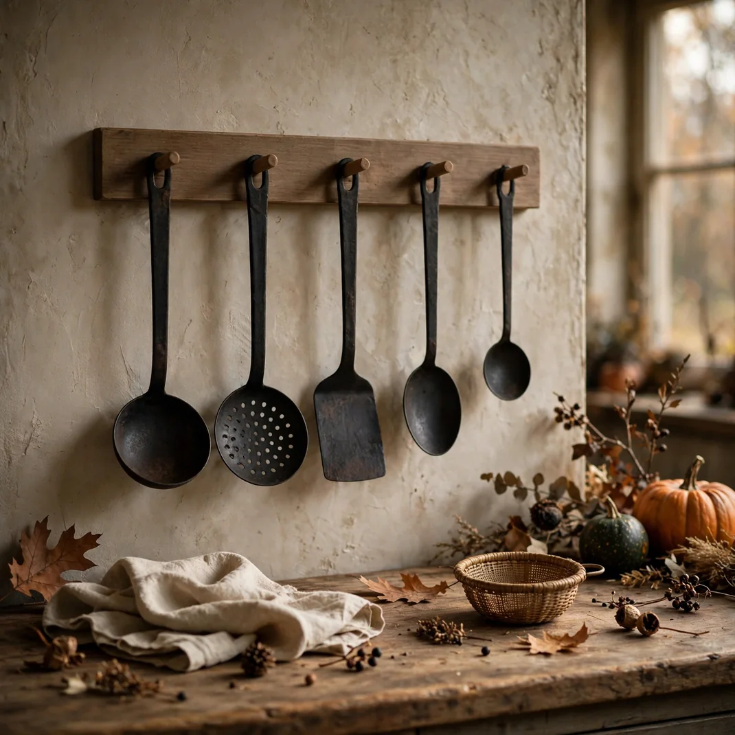 Design 9 Hang A Working Peg Rail Of Blackened Kitchen Tools