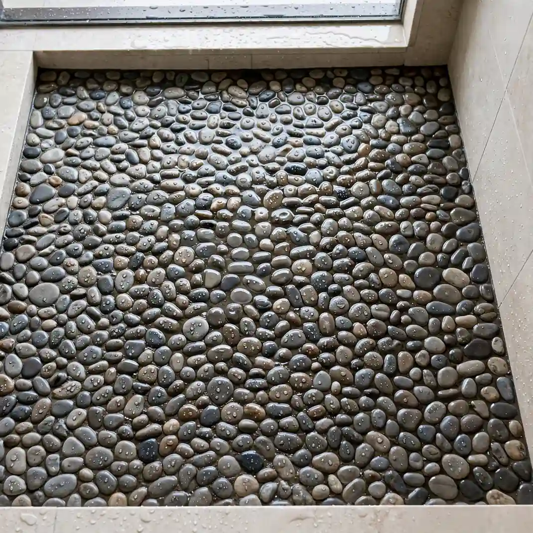 Design 9 Pebble Stone Shower Floor