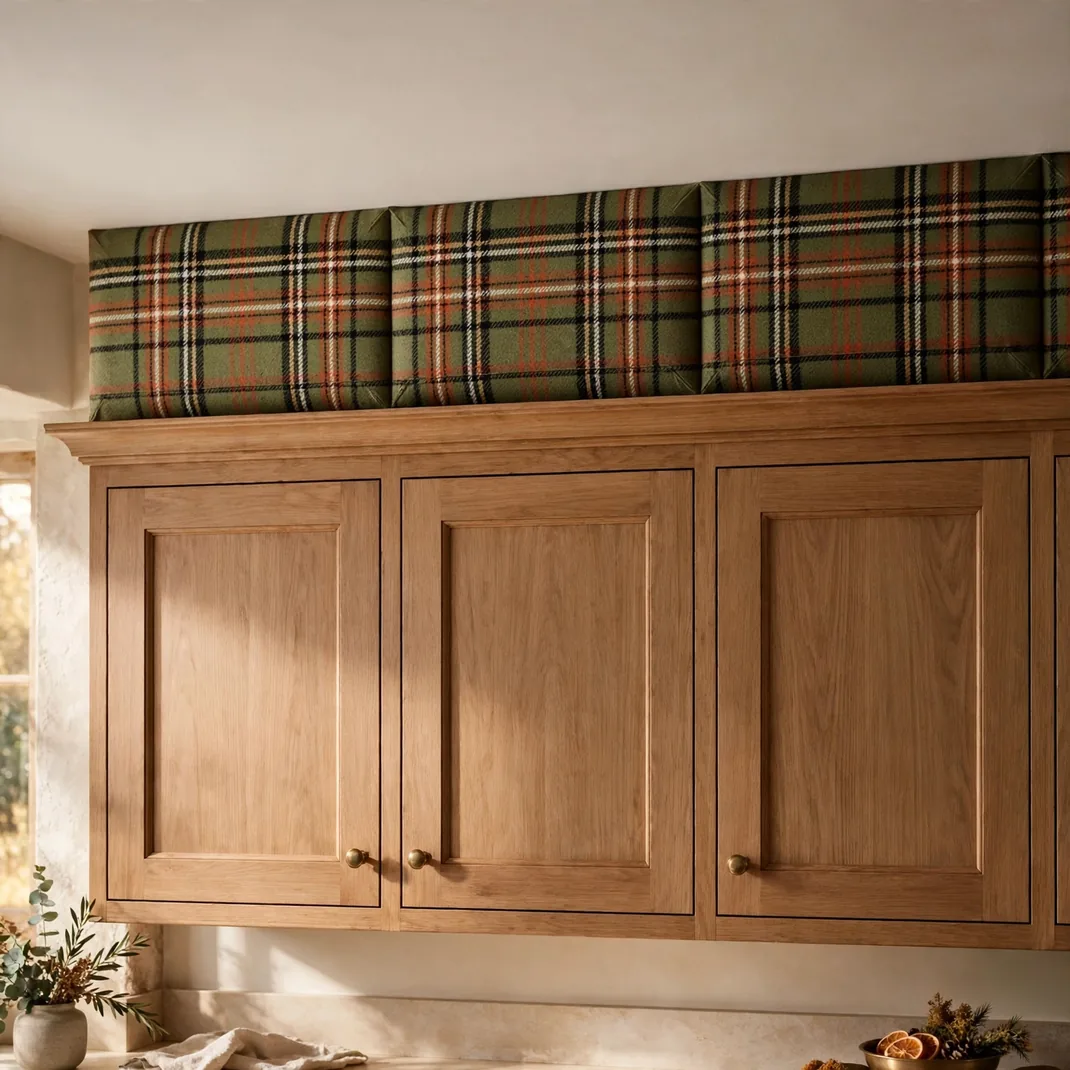 Design 9 Run A Tailored Tartan Band Behind The Cabinet Crown