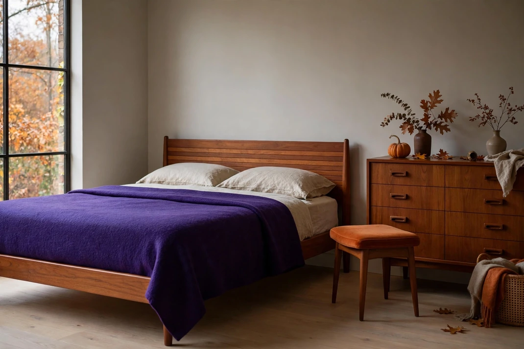 Design 9 Set Royal Purple Against Persimmon Teak